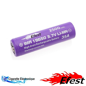 Accu Efest Purple IMR 18650 - 2500 mAh - 35 A - V2 pour MOD