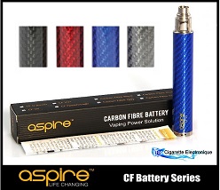 Batterie Aspire CF VV en Fibre de Carbone de 1600 mAh Noire, Rouge, Bleue ou Grise