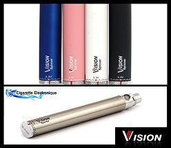 Batterie Spinner 1300 mAh de Vision Noir, Inox, Blanche, Rose, ou Bleu