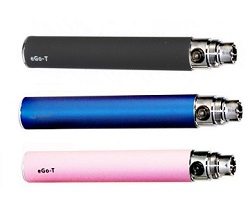 Batterie puissante eGo T 1.100 mAh Noir, Bleu ou Rose pour cigarette électronique