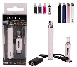 Pack Cigarette Electronique Puissante EGO C TWIST, avec Clearomizer MT3 EVOD BCC